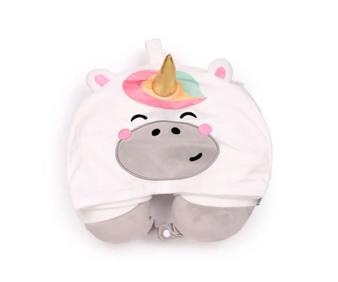Almohada de Viaje con Memoria y Capucha Hoodeazzz Astra El Unicornio