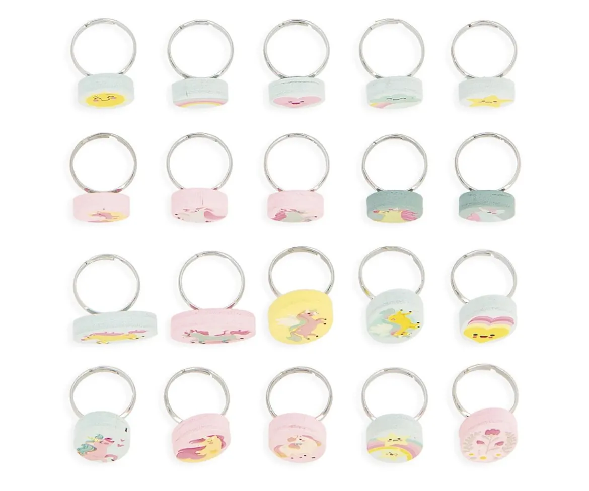20 Anillos Ajustables de Unicornio
