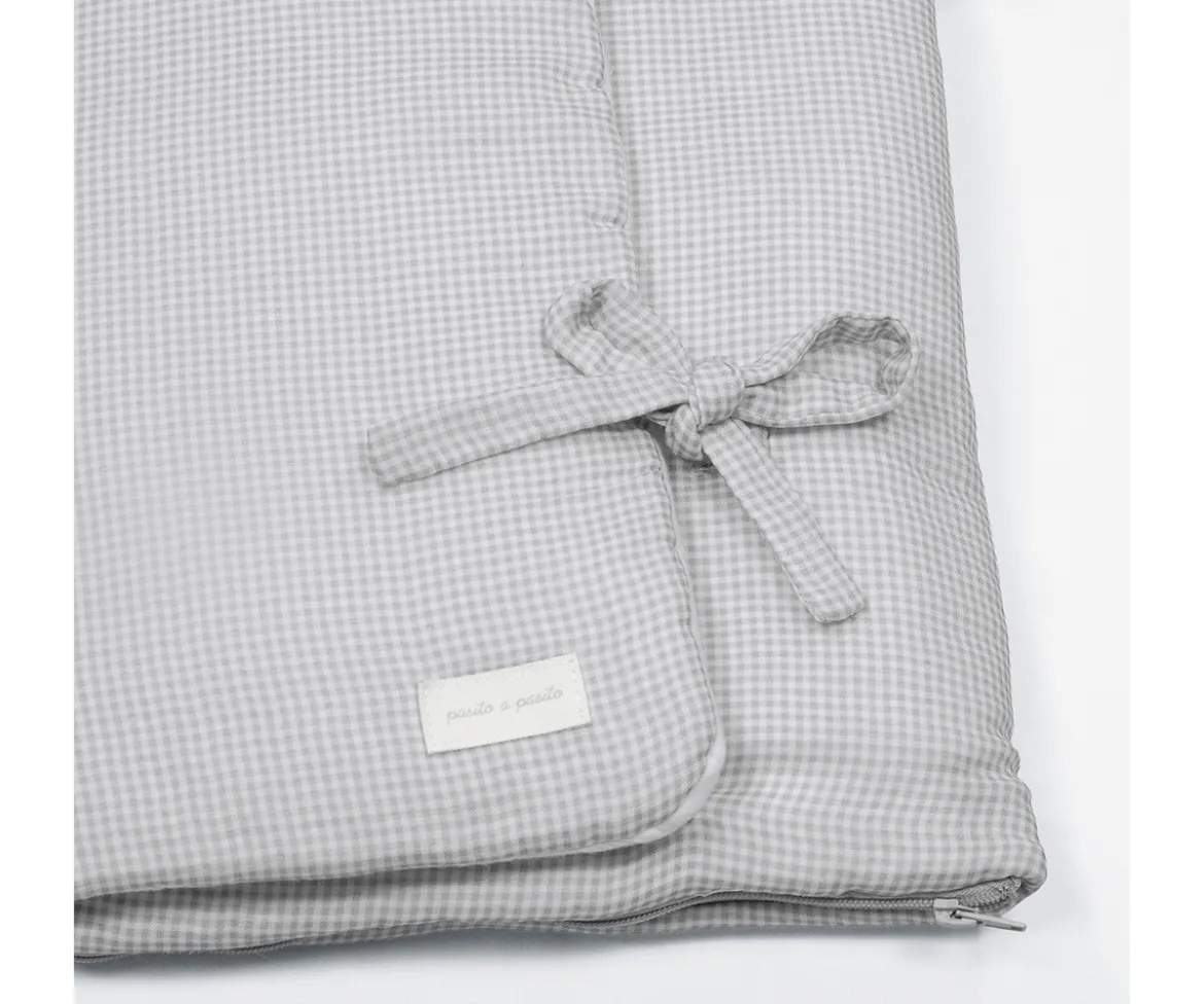 Arrullo/Manta Little Bloom Vichy Gris