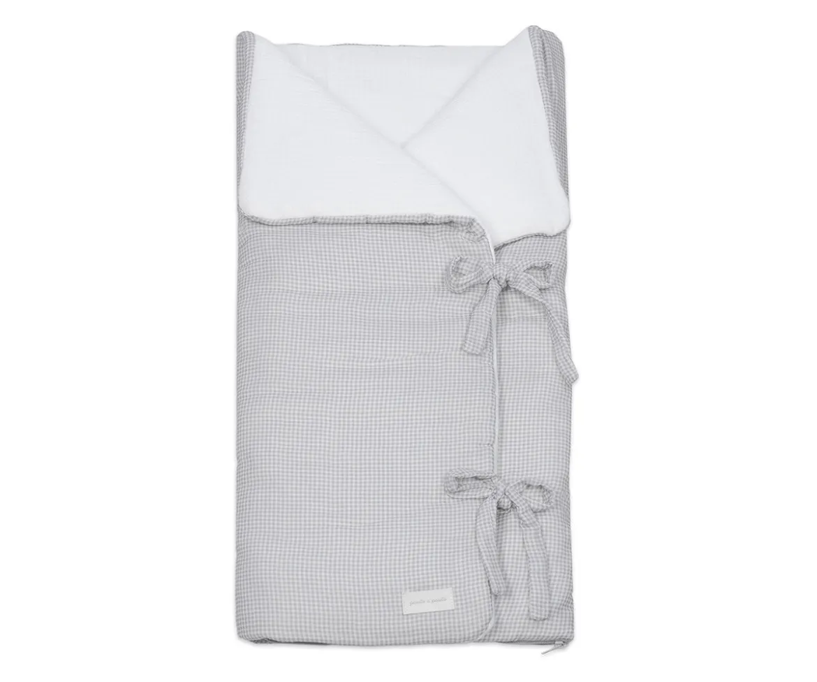 Arrullo/Manta Little Bloom Vichy Gris