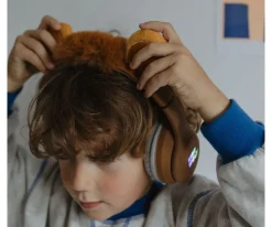 Auriculares KidyEars Infantiles con Orejas de Animal León