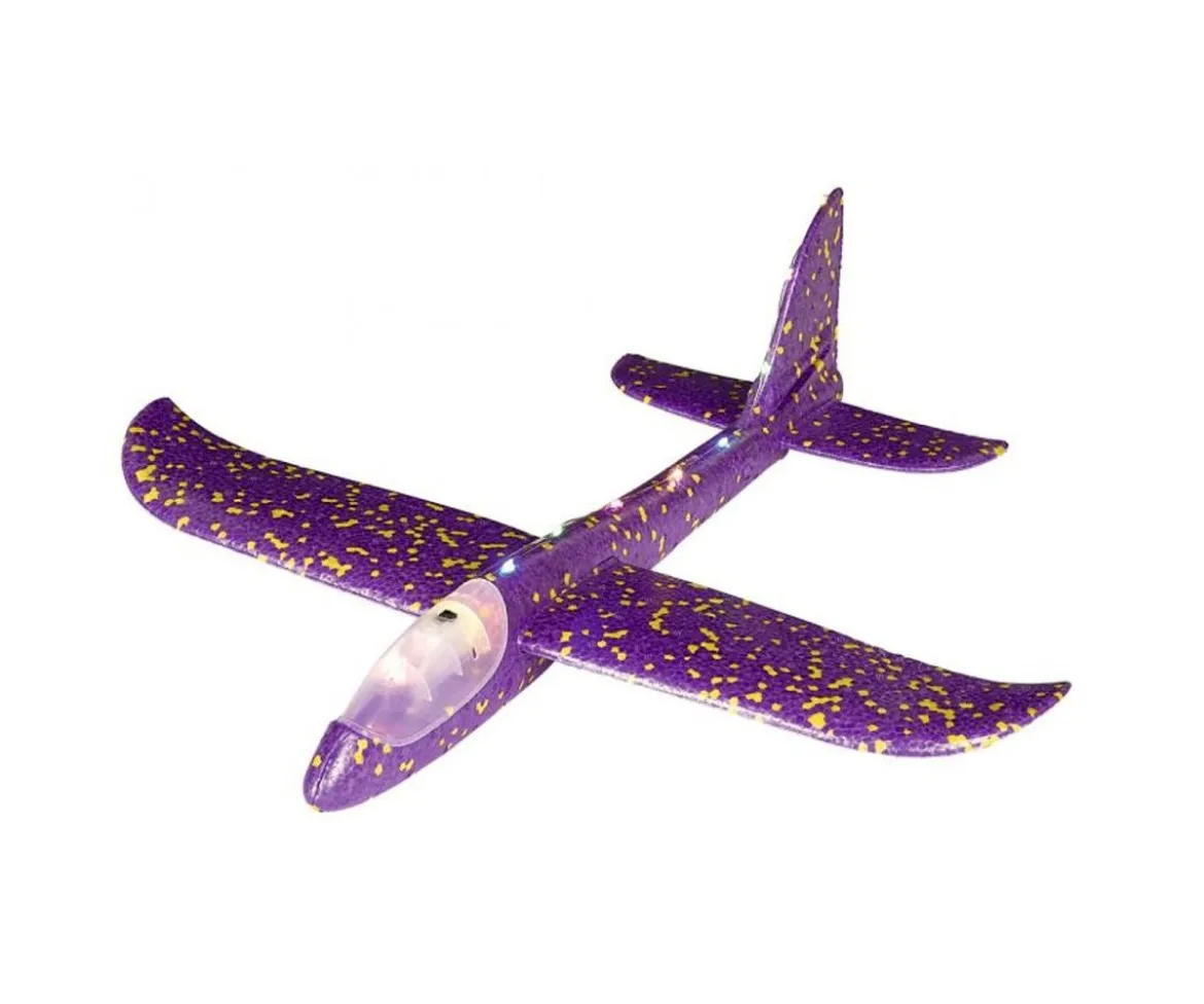 Avión Planeador con Luz LED Morado
