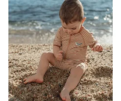 Bañador con Cremallera Ocean Brown Stripes