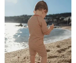 Bañador con Cremallera Ocean Brown Stripes