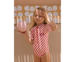 Bañador con Cremallera Stripes Bloom & Blush