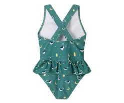 Bañador Cruzado con Volantes Whale Teal