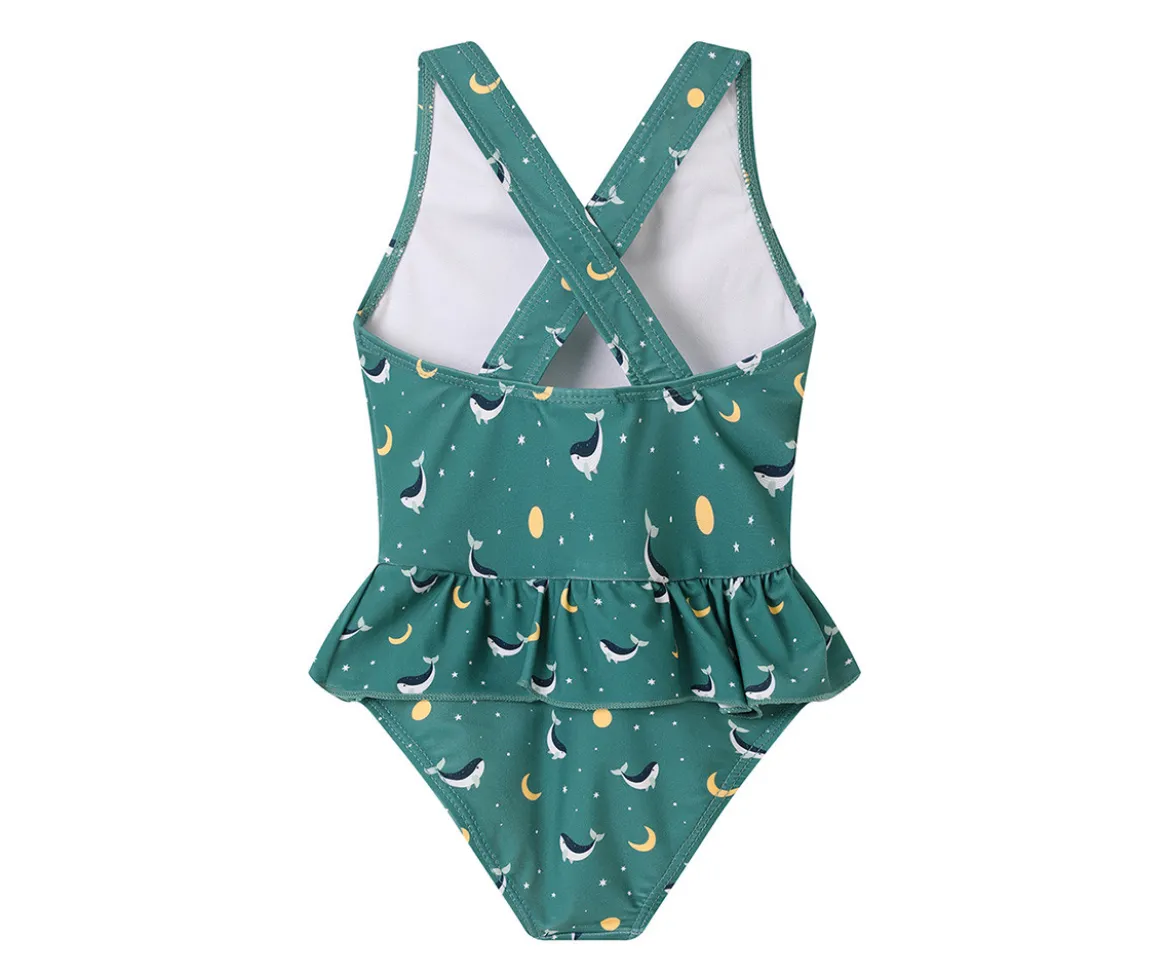 Bañador Cruzado con Volantes Whale Teal
