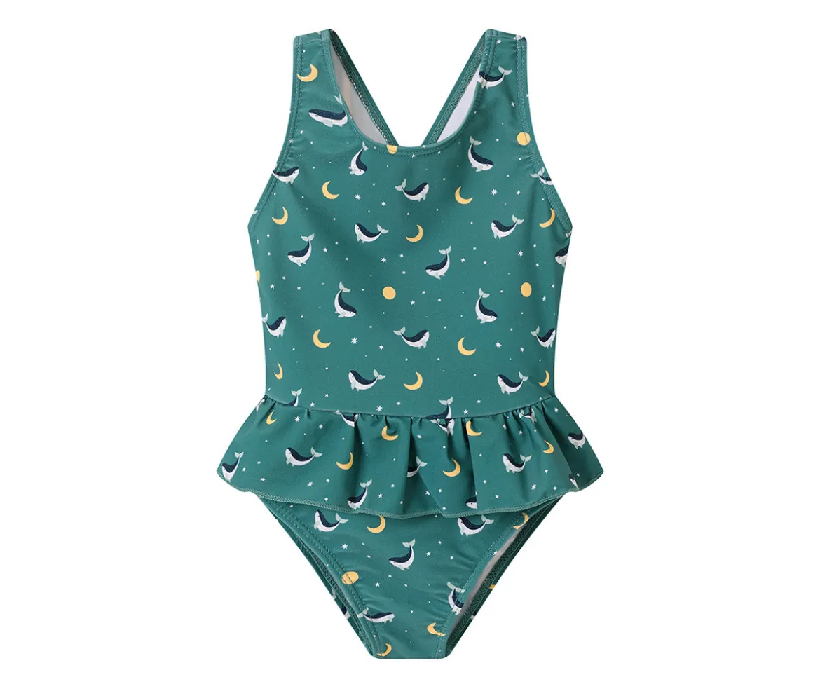 Bañador Cruzado con Volantes Whale Teal