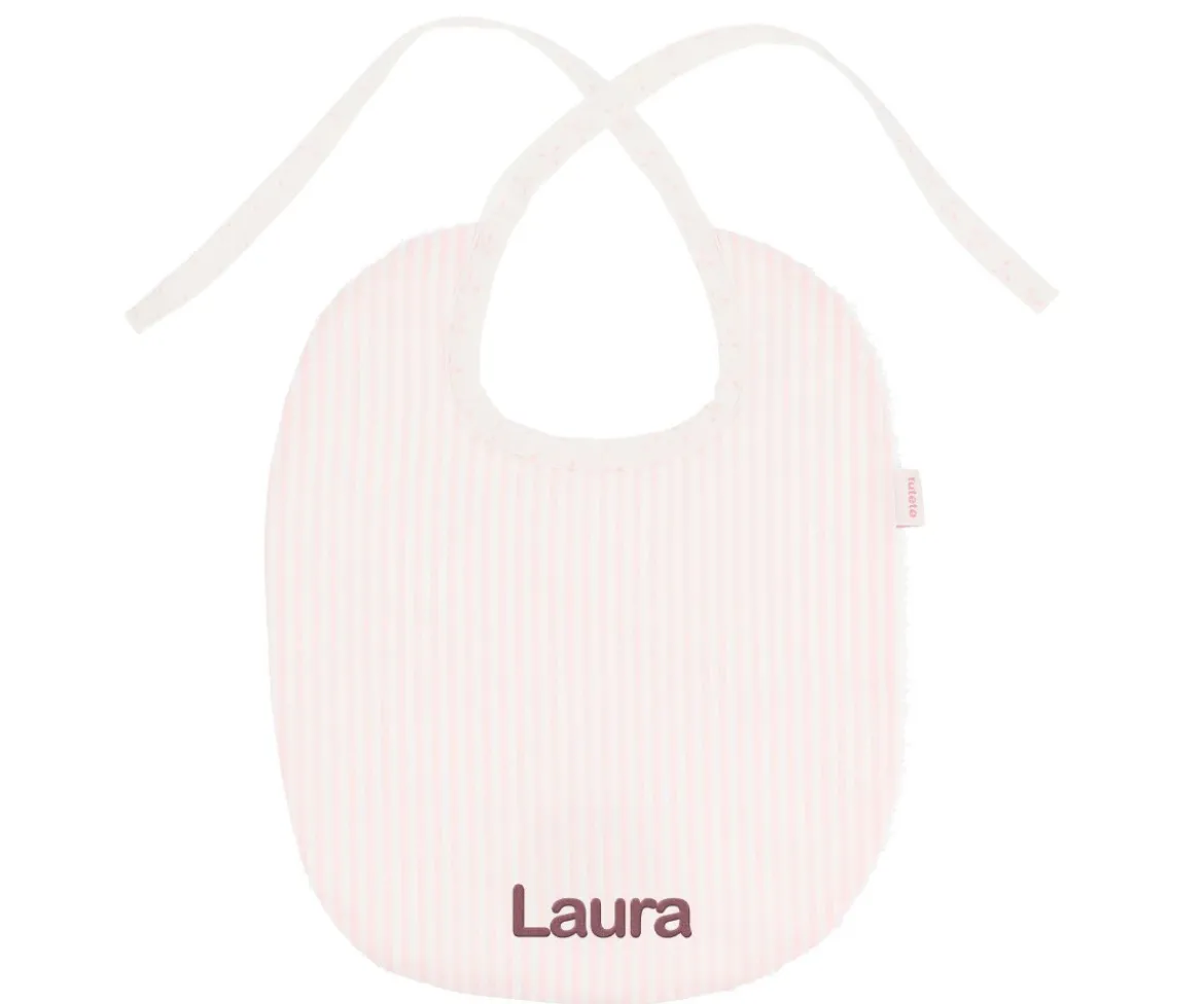 Babero Algodón Dorset Rosa Personalizable