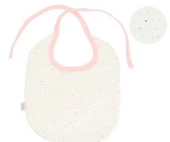 Babero Algodón Rainbow Dots Rosa Personalizable