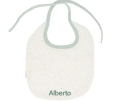 Babero Algodón Rainbow Dots Verde Personalizable