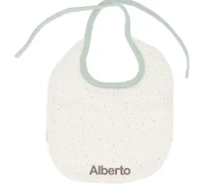 Babero Algodón Rainbow Dots Verde Personalizable