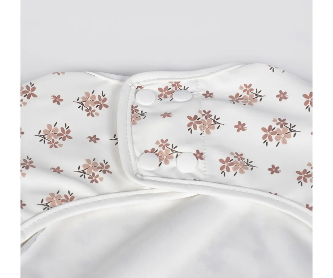Babero con Mangas Botton Flores