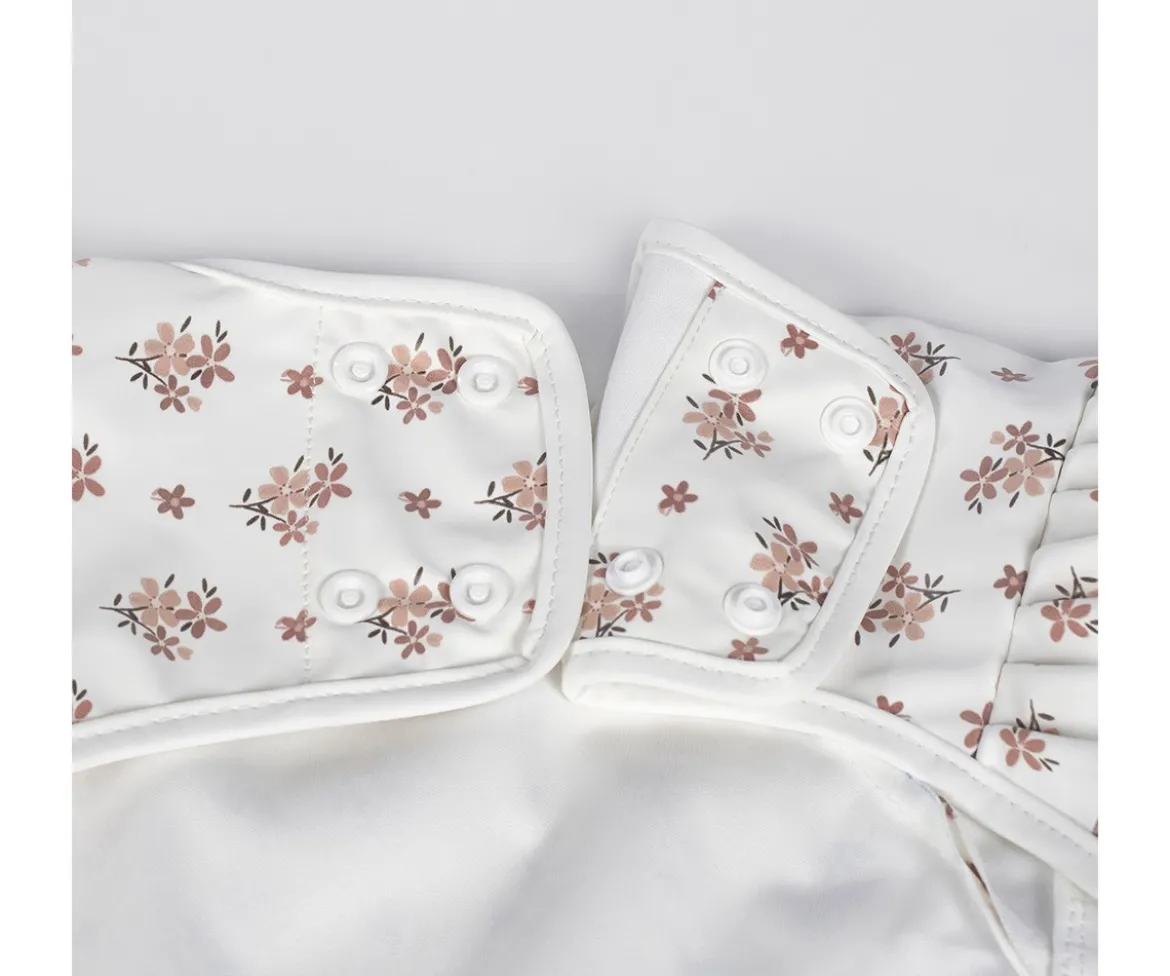 Babero con Mangas Botton Flores