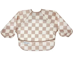 Babero con Mangas Impermeable Checkers Beige
