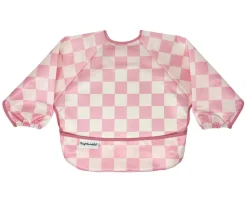 Babero con Mangas Impermeable Checkers Pink
