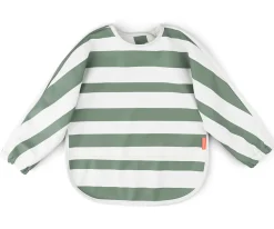 Babero con Mangas Rayas Verde 6-18m Personalizable