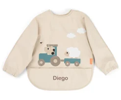 Babero con Mangas Tiny Farm Sand 6-18m Personalizable