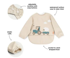 Babero con Mangas Tiny Farm Sand 6-18m Personalizable