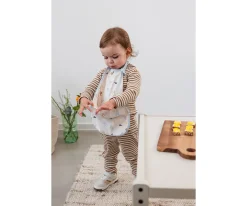 Babero Impermeable Extra Grande Happy Fruits Light Blue
