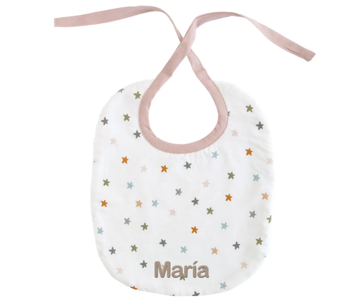Babero Little Stars Pink Personalizable