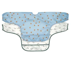 2 Baberos con Mangas Happy Smile Blue