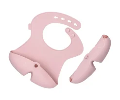 Babero Silicona Enrollable Blush