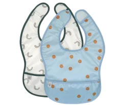 2 Baberos Impermeables Happy Smile Blue