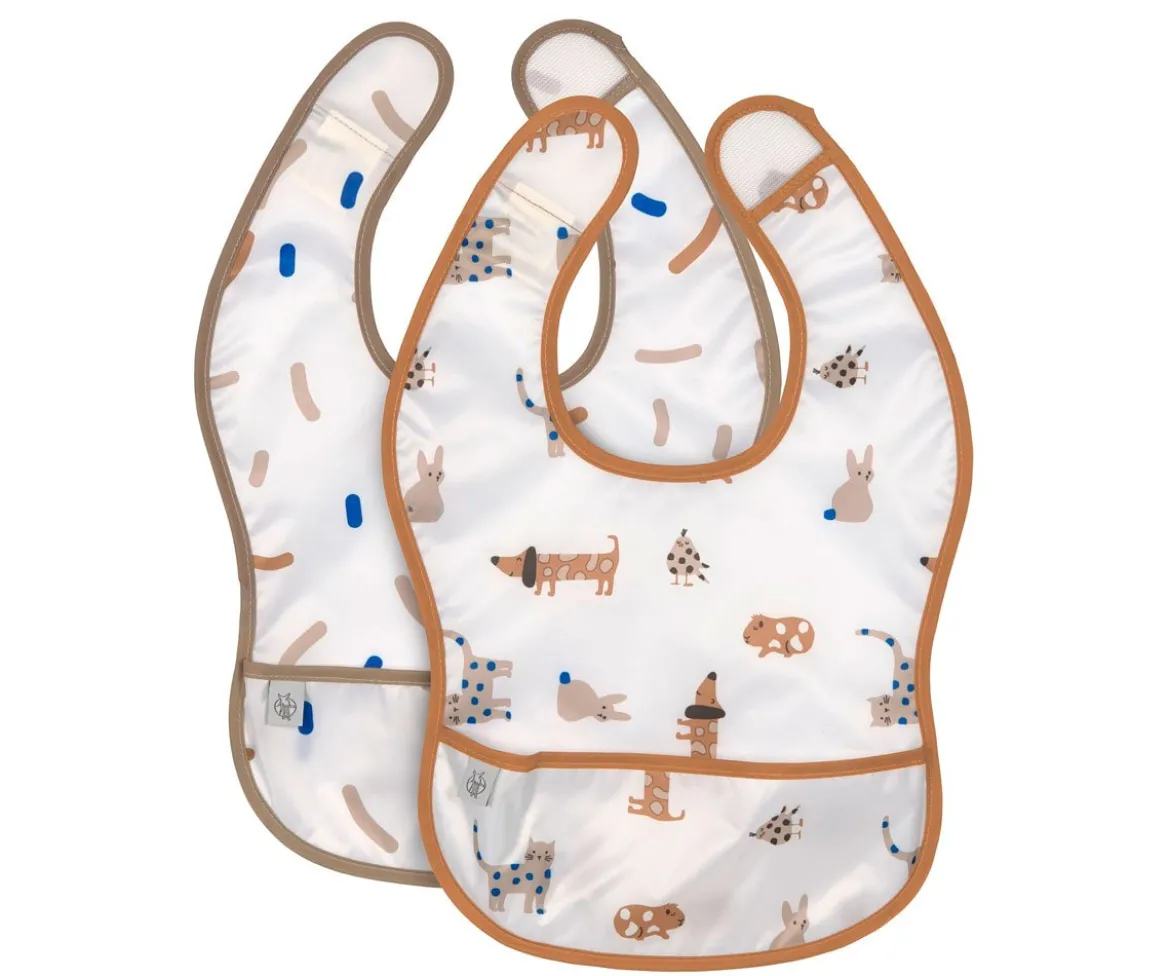 2 Baberos Impermeables Little Mateys Royal Blue