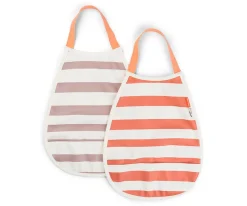 2 Baberos Pull-Over Stripes Papaya/Powder