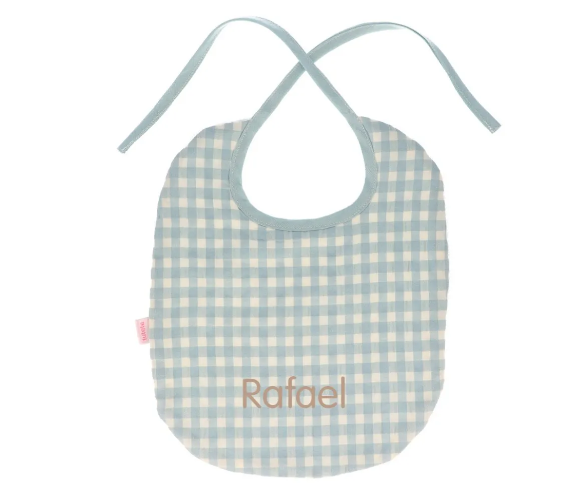 Babero Vichy Verde Personalizable