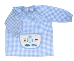 Babi con Bolsillo Central Little Monster Azul Personalizado