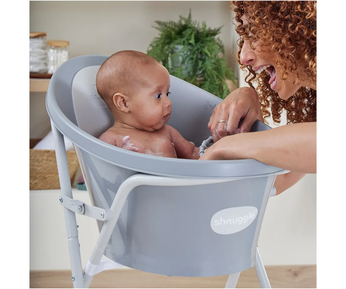 Bañera Shnuggle Gris Respaldo Blanco