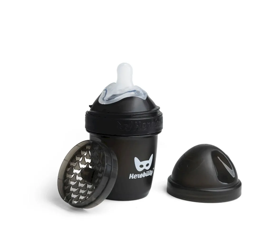 Biberón Anticólico Herobility Negro 140ml