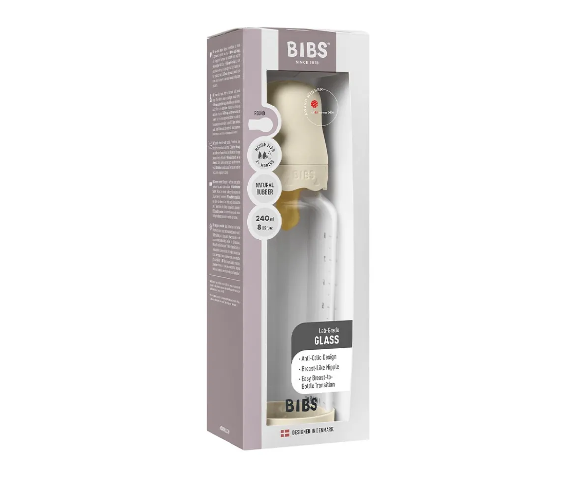 Biberón Cristal BIBS Boheme Ivory 240ml