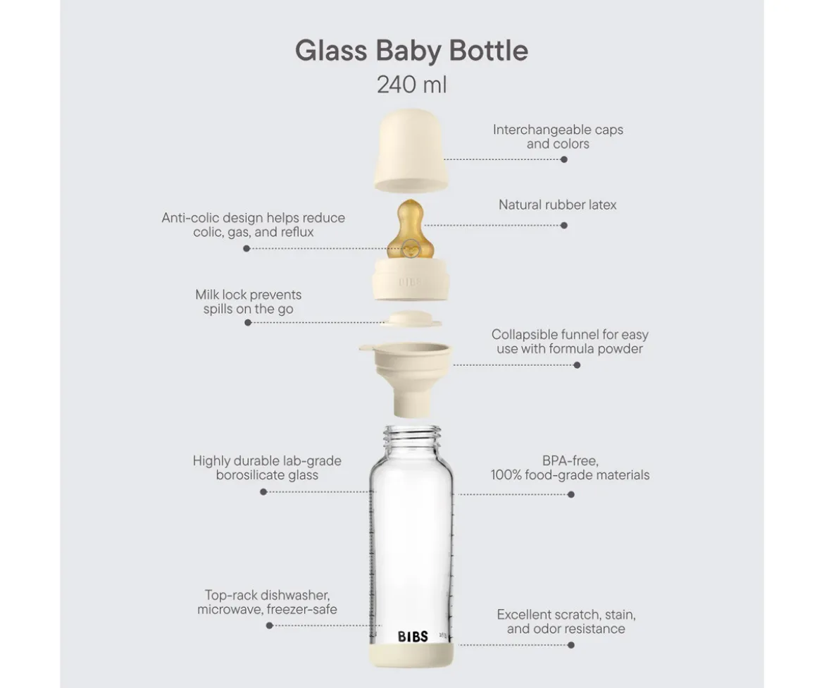 Biberón Cristal BIBS Boheme Sage 240ml