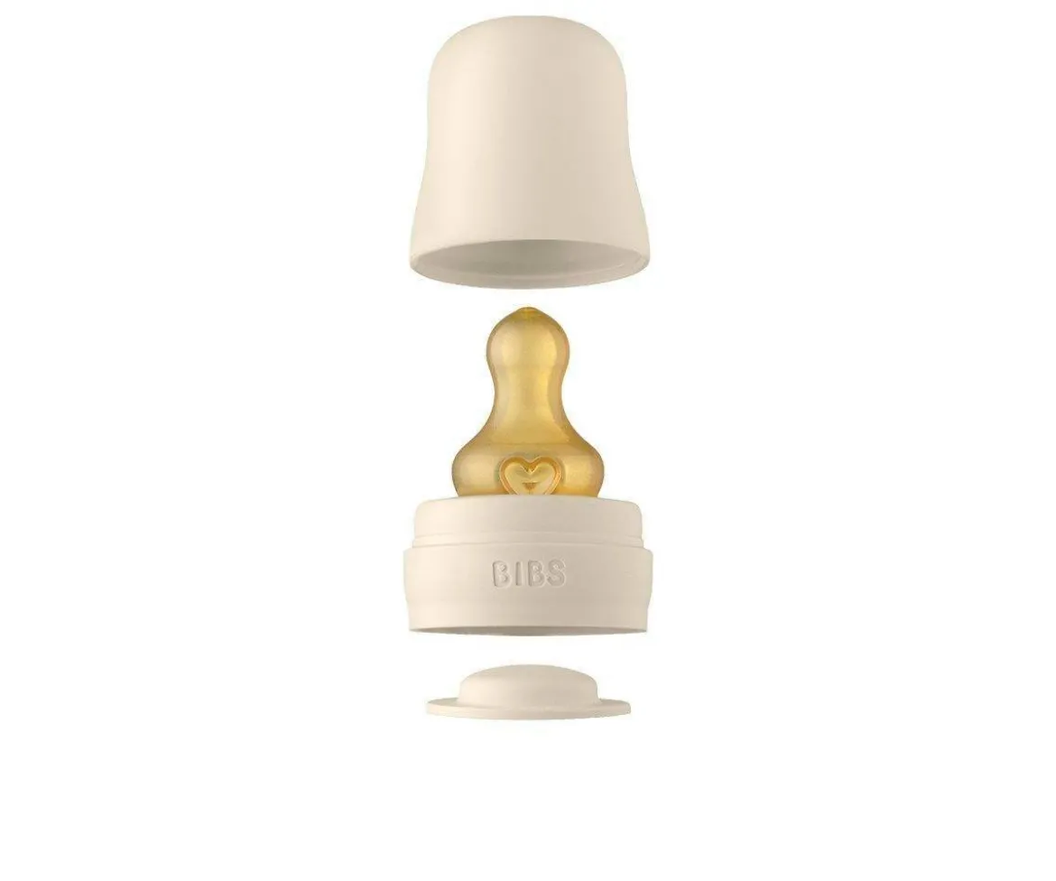 Biberón Cristal BIBS Ivory 225ml + Funda Biberón Regalo