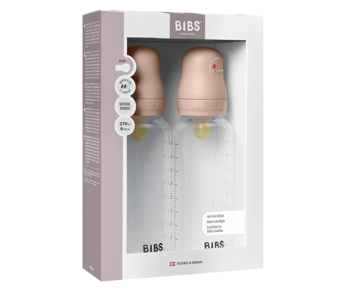 2 Biberones Plástico BIBS Látex Blush 270 ml