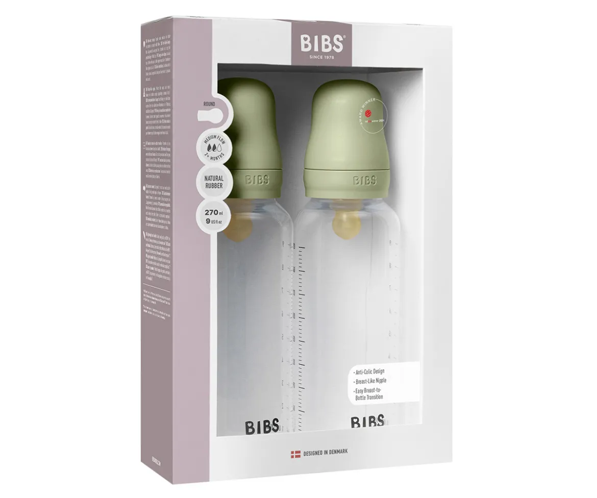 2 Biberones Plástico BIBS Látex Sage 270 ml