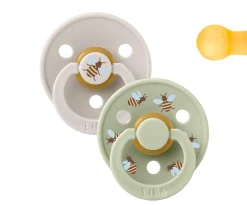 BIBS Pacifier Studio Colour 2 PACK Bumblebee Latex Mushroom Mix