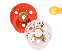 BIBS x Moomin 2 Chupetes Colour Round Dancing/Candy Apple Mix