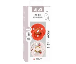 BIBS x Moomin 2 Chupetes Colour Round Dancing/Candy Apple Mix