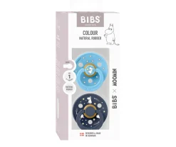 BIBS x Moomin 2 Chupetes Colour Round Good Night/Breeze Mix