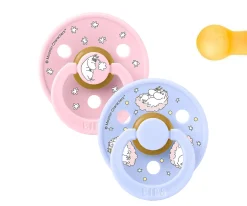BIBS x Moomin 2 Chupetes Colour Round Polka Dreaming/Baby Pink Mix