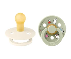 BIBS x Moomin 2 Chupetes Colour Round Polka Ivory Mix