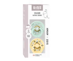 BIBS x Moomin 2 Chupetes Colour Round Sailing/Nordic Mint Mix