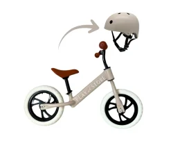 Bicicleta Equilibrio Premium + Casco Light Taupe