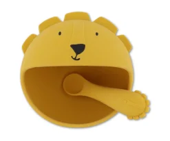 Bol con Ventosa y Cuchara de Silicona Mr. Lion