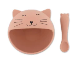 Bol con Ventosa y Cuchara de Silicona Mrs. Cat