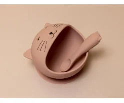 Bol con Ventosa y Cuchara de Silicona Mrs. Cat